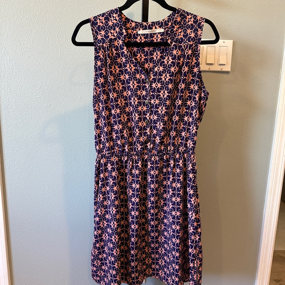 41 Hawthorn Geometric Navy and Pink Dress